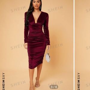 Stretchy velvet body con dress